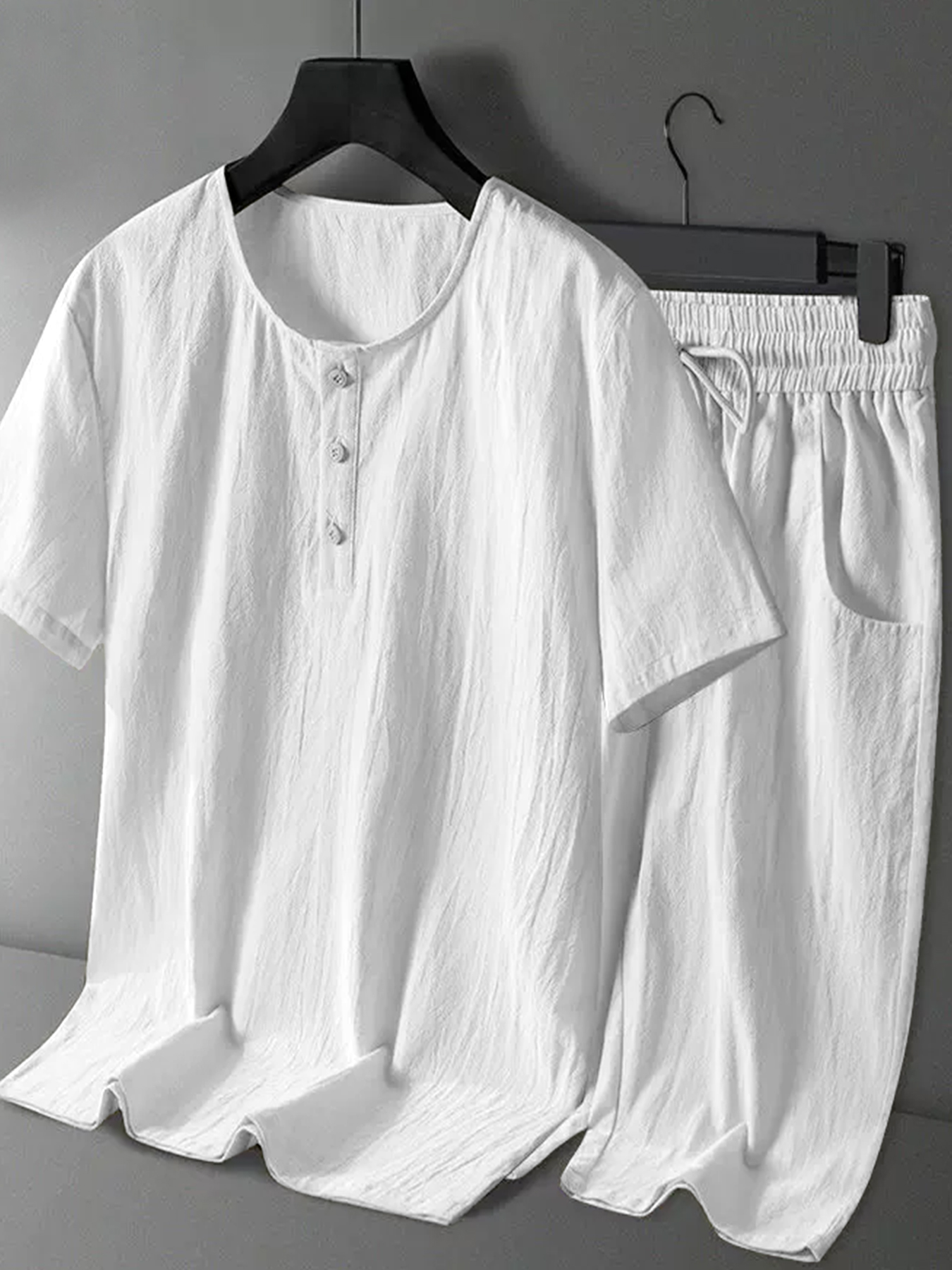 Linen Shirt Breathable - mens cotton linen 2 piece set