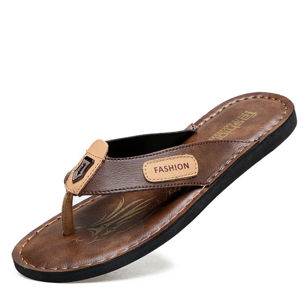 Men's Leather Flip Flops Summe - Flip Flop Leather Men ulasan dan harga
