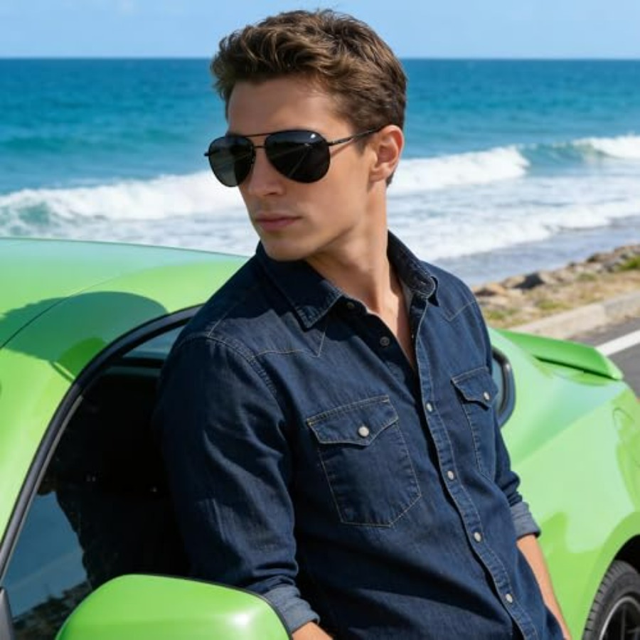 Sunglasses Men Polarized Aviat - Sunglasses Aviator Polarized ulasan dan harga