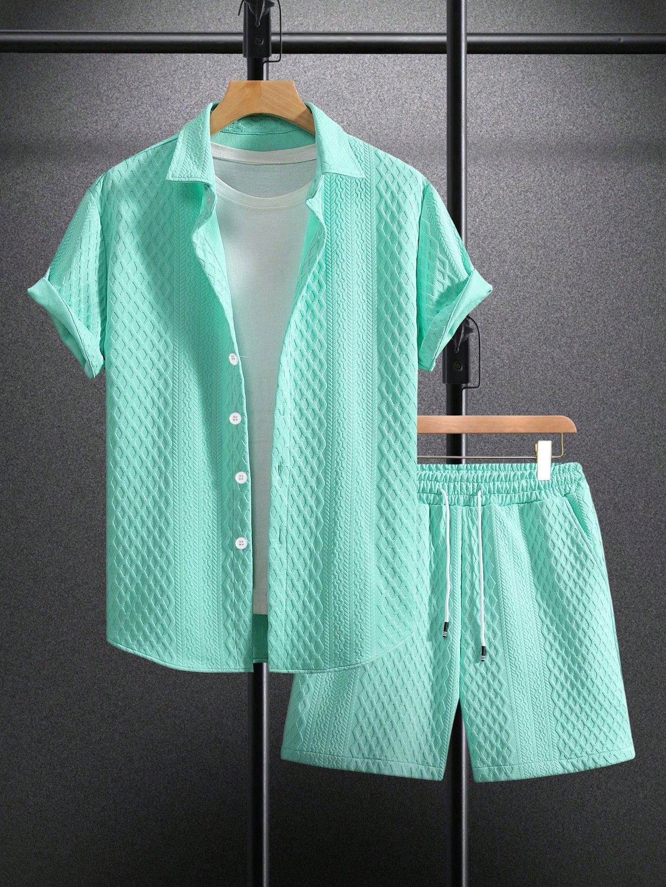 Summer New Men's Casual White  - Shirt Camp Collar ulasan dan harga