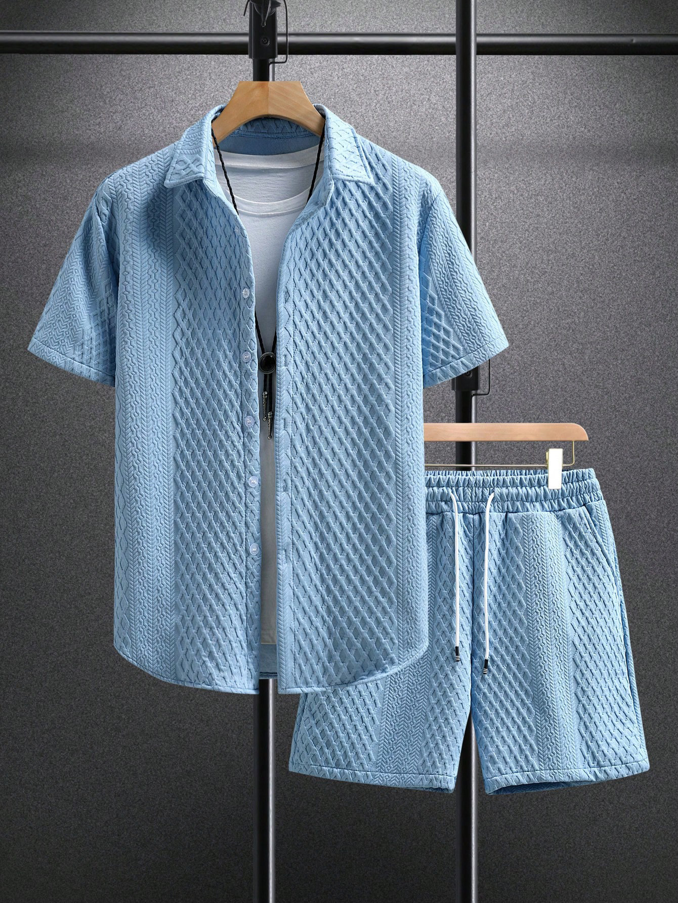 Summer New Men's Casual White  - Shirt Camp Collar ulasan dan harga