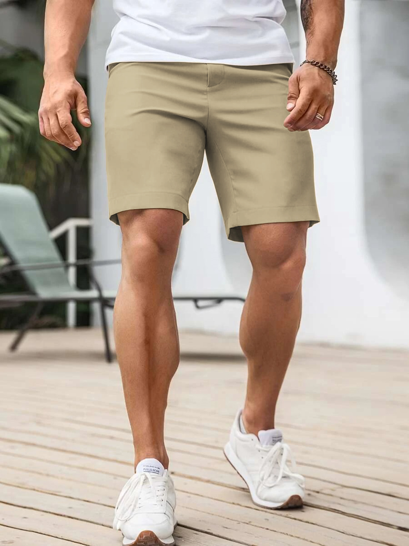 Men's Business Casual Chino Sh - Shorts Chino Slim ulasan dan harga