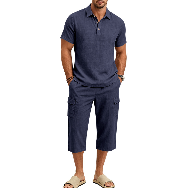 Summer Men's Linen Two Piece S - Short Linen Drawstring ulasan dan harga