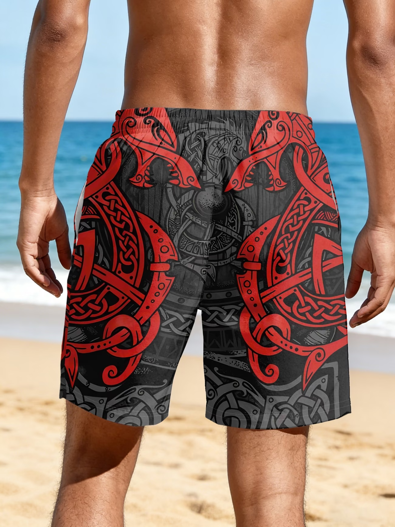 Men Viking Celtic Dragon Triba - Trunks Board Surf ulasan dan harga