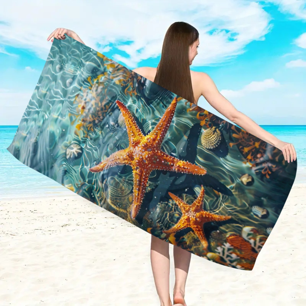150/178cm Sea Star Beach Towel - Beach Towel Large ulasan dan harga