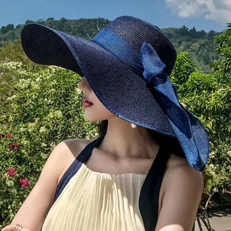 Straw Sun Hat for Women Foldab - Bucket Hat Straw ulasan dan harga
