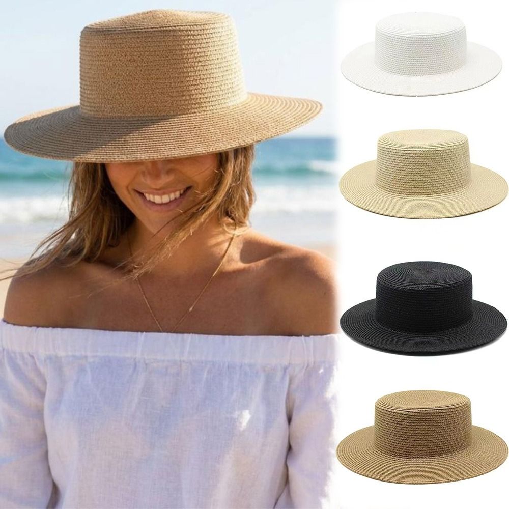 Fashionable Wide Brim Straw Ha - Bucket Hat Straw ulasan dan harga