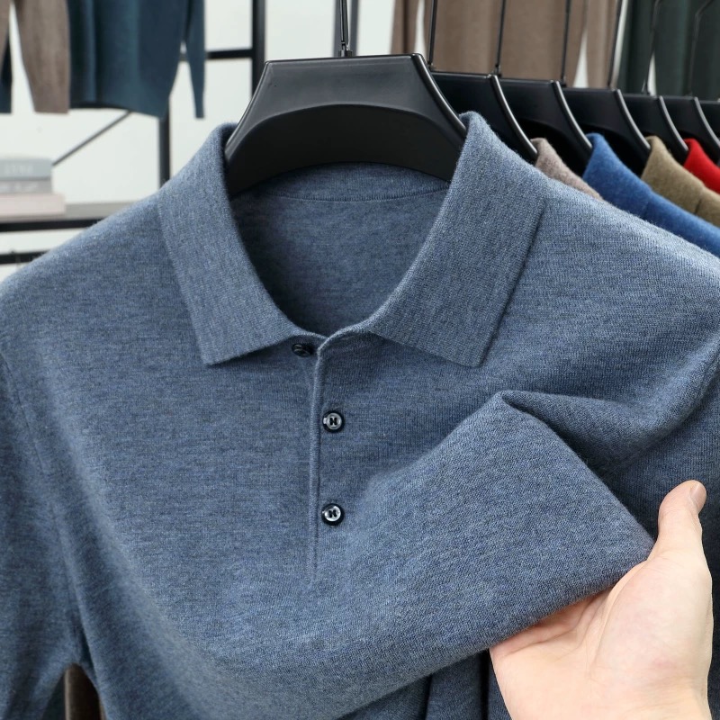 Fashion luxury knitted long sl - Polo Shirt Pique ulasan dan harga