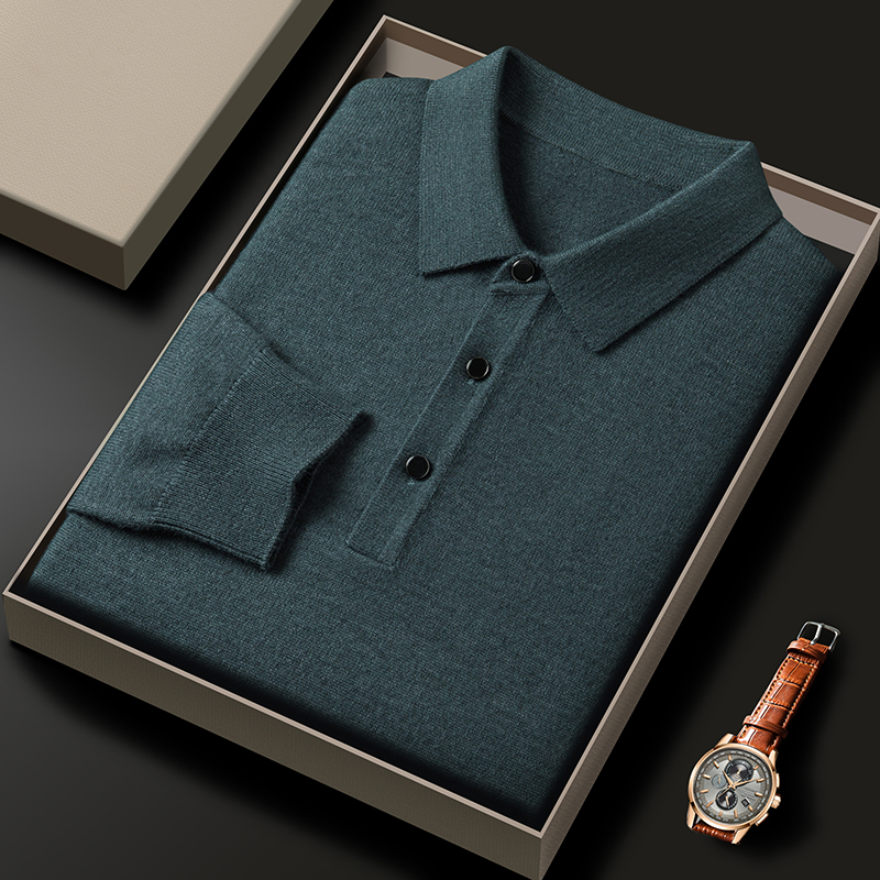 Fashion luxury knitted long sl - Polo Shirt Pique ulasan dan harga