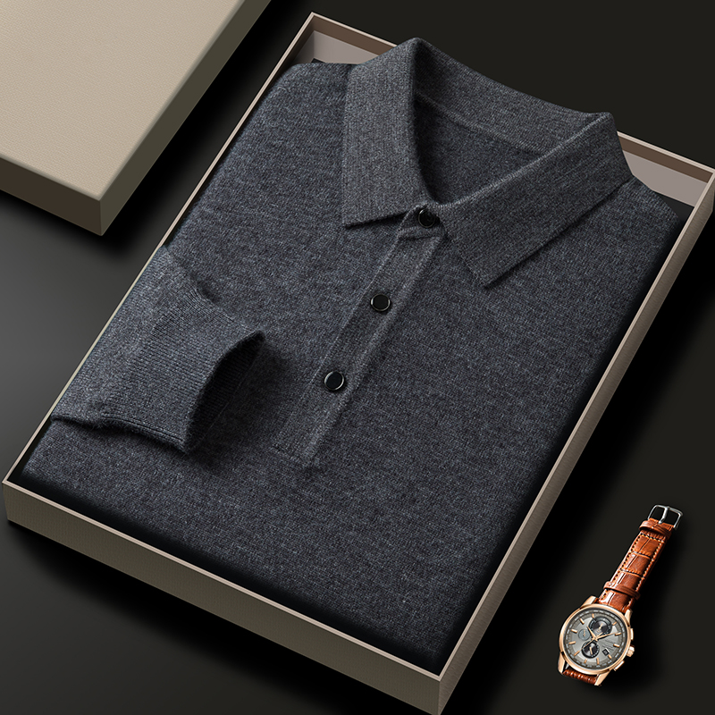 Fashion luxury knitted long sl - Polo Shirt Pique ulasan dan harga