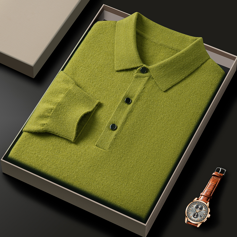 Fashion luxury knitted long sl - Polo Shirt Pique ulasan dan harga