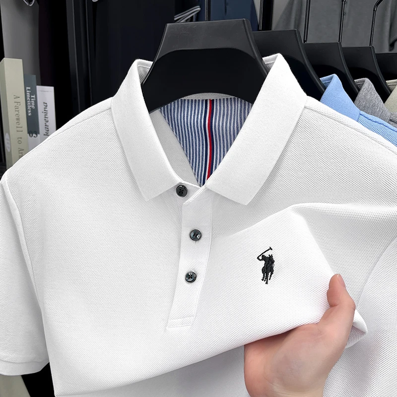 Men's short-sleeved round-neck - Polo Shirt Pique ulasan dan harga