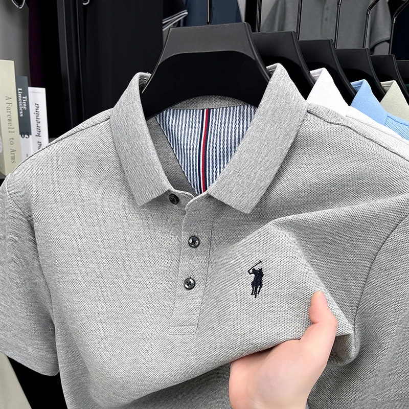 Men's short-sleeved round-neck - Polo Shirt Pique ulasan dan harga