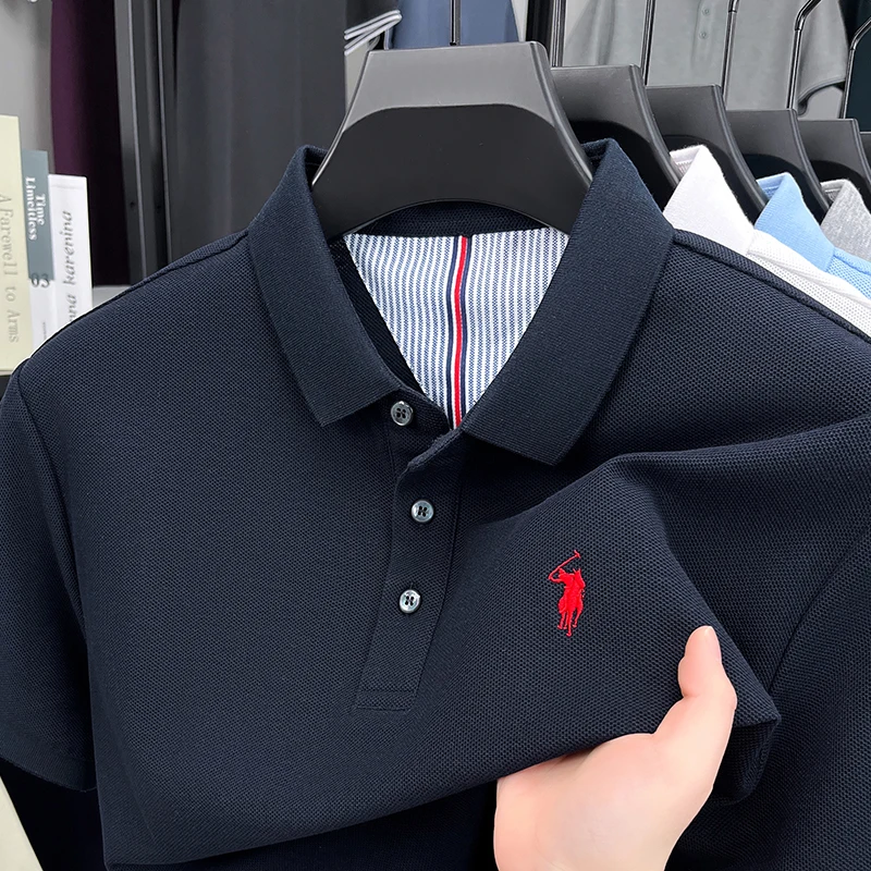 Men's short-sleeved round-neck - Polo Shirt Pique ulasan dan harga
