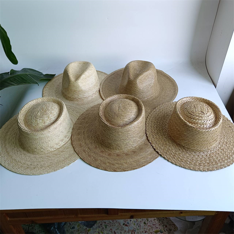 Palm leaf straw hat fedora jaz - Bucket Hat Straw ulasan dan harga